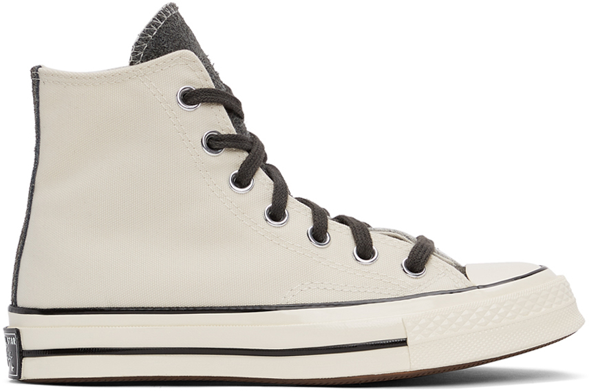 Converse: SSENSE Exclusive Off-White & Grey Chuck 70 Hi Sneakers | SSENSE