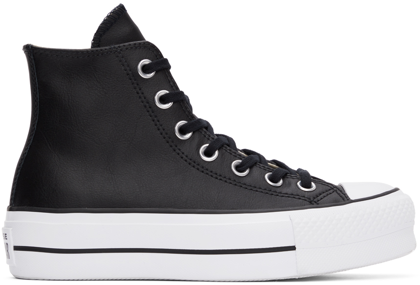 Converse Black Leather Chuck Taylor All Star Lift Hi Sneakers