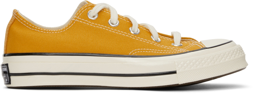 yellow low cut converse