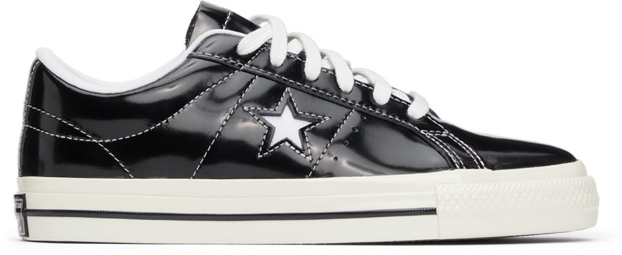 Trænge ind Rodet Tochi træ Converse: Black Leather One Star Low Sneakers | SSENSE
