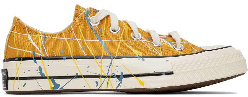 Converse Yellow Archive Paint Splatter Chuck 70 Low Sneakers