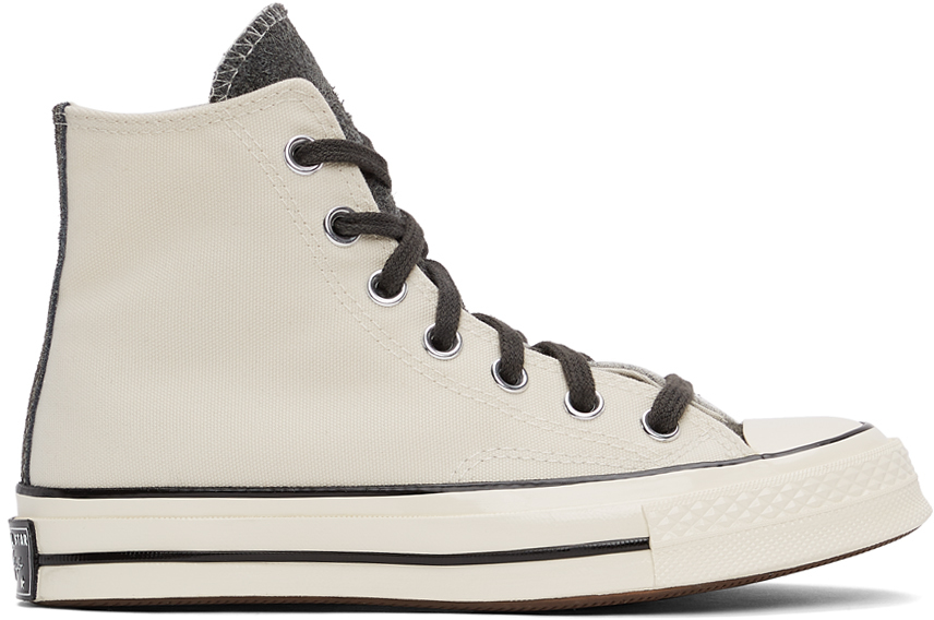 SSENSE Exclusive Off-White & Grey Chuck 70 Hi Sneakers by Converse on Sale