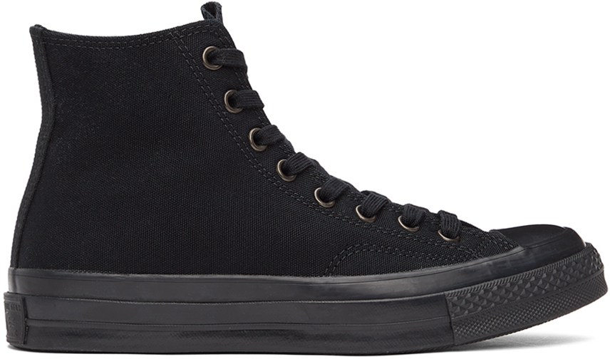 Black Mono Color Chuck 70 High Sneakers by Converse on Sale