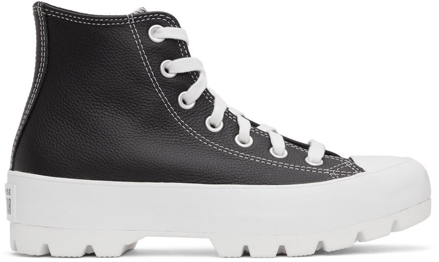 Converse Black Leather Chuck Taylor All Star Lugged Hi Sneakers