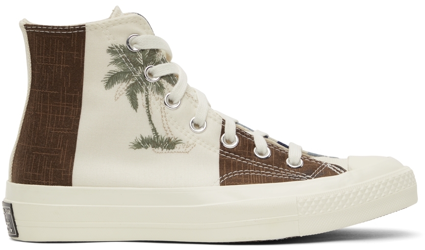 Beige & Blue Tropical Shirt Chuck 70 High Sneakers by Converse on Sale