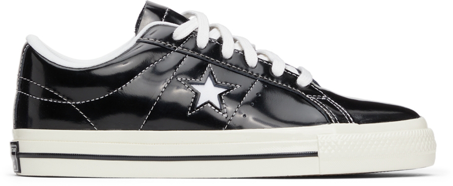 Converse Black Patent One Star OX Sneakers - 171588C