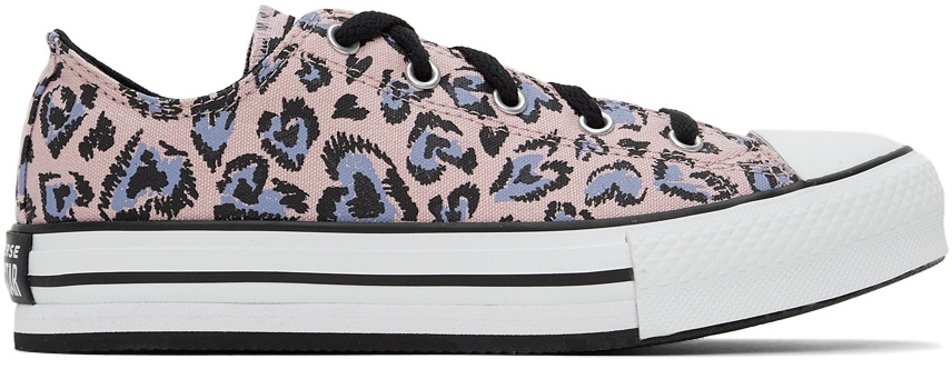 Converse Kids Pink Leopard Chuck Taylor All Star Sneakers In Himalayan  Salt/black | ModeSens