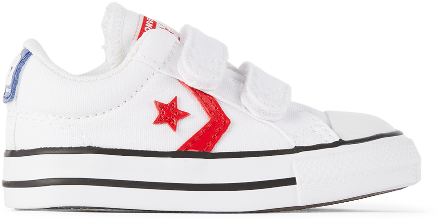 Baby White Varsity Canvas Easy-On Star Player Sneakers by Converse |