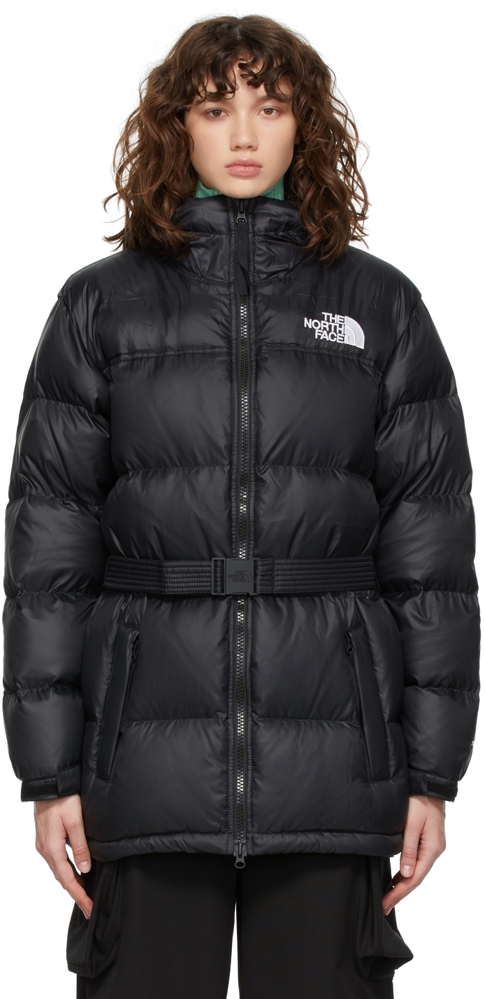 The North Face Black Nuptse Belted Mid Jacket In Jk3 Black | ModeSens