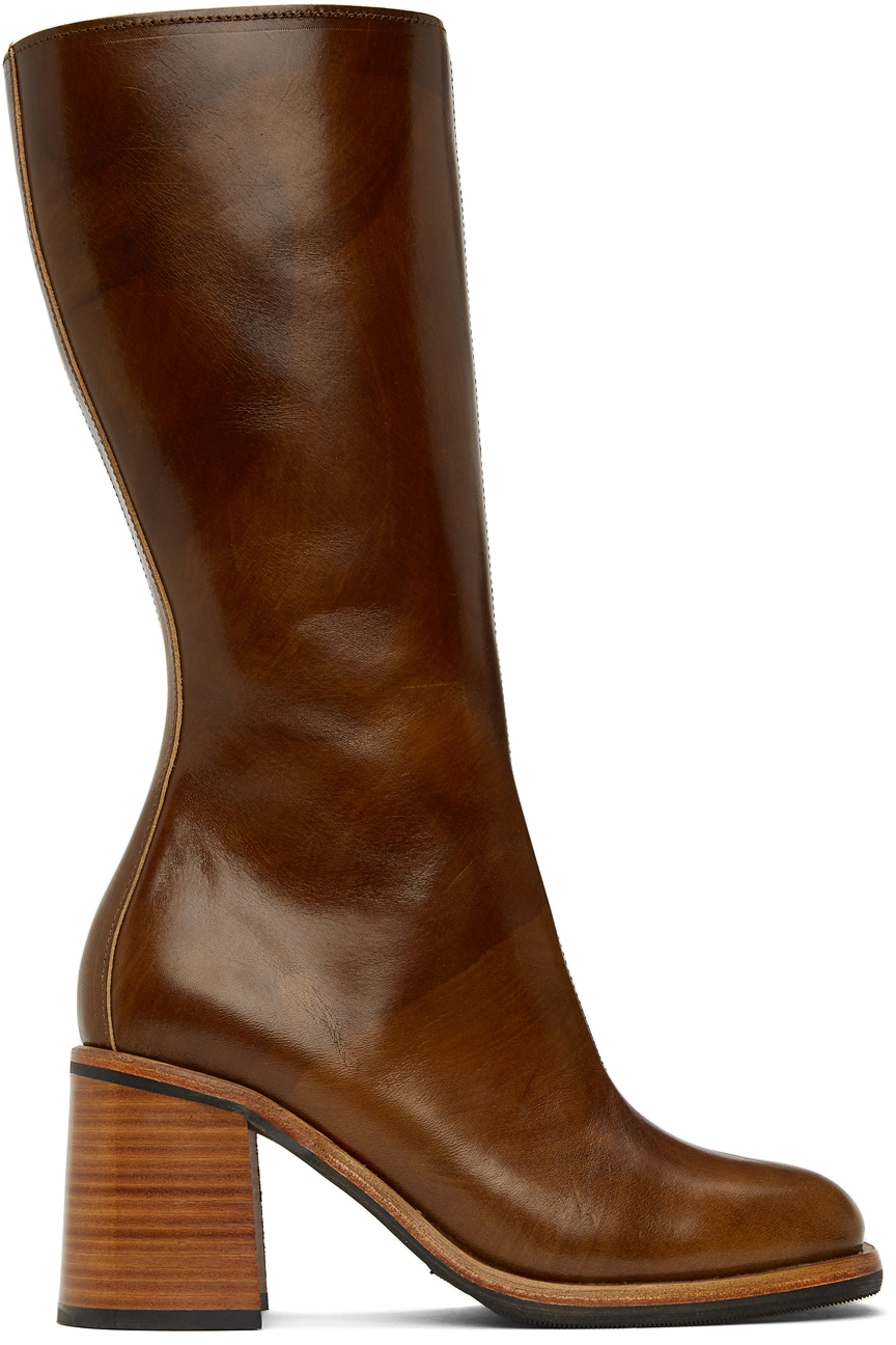 Our Legacy Brown Shaft Mid-Calf Boots | Smart Closet
