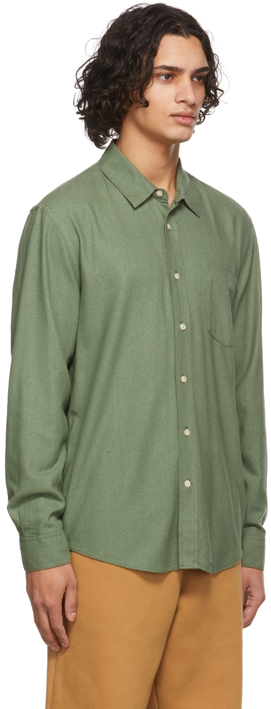 Our Legacy Green Silk Noil Classic Shirt | Smart Closet
