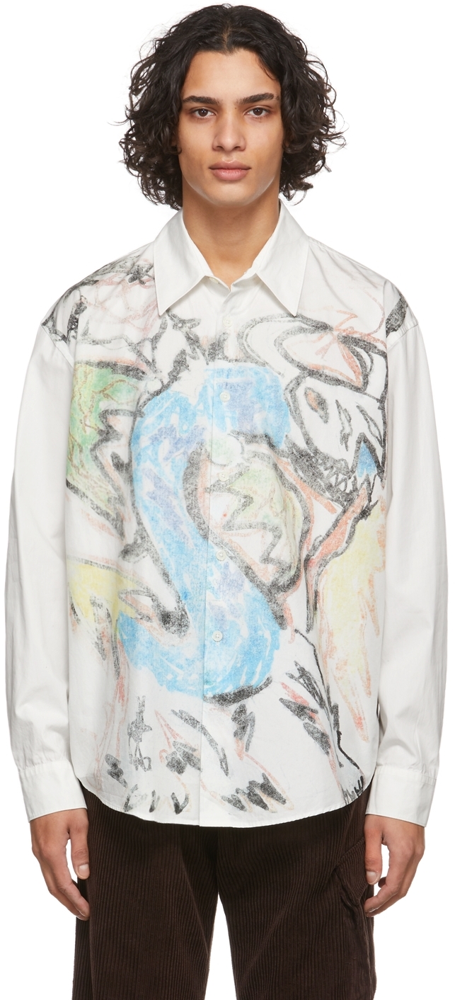 Our Legacy: White Dragon Fade Coco Shirt | SSENSE Canada