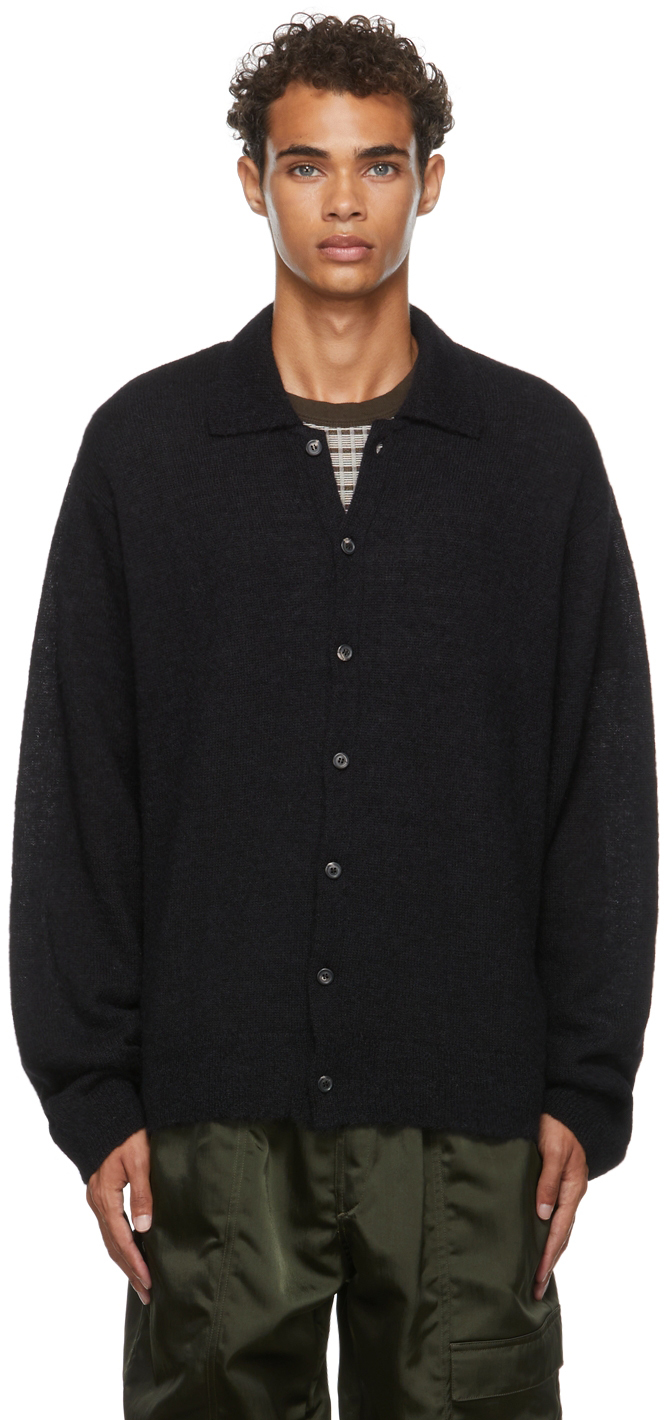 black fuzzy sweater