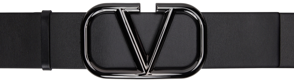 Valentino Garavani Black Large VLogo Belt