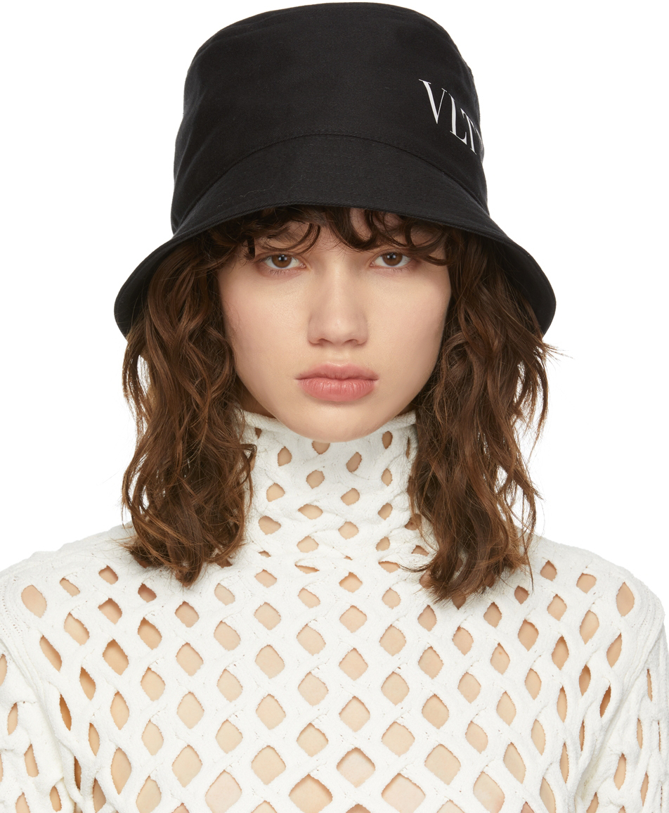 Black VLTN Bucket Hat