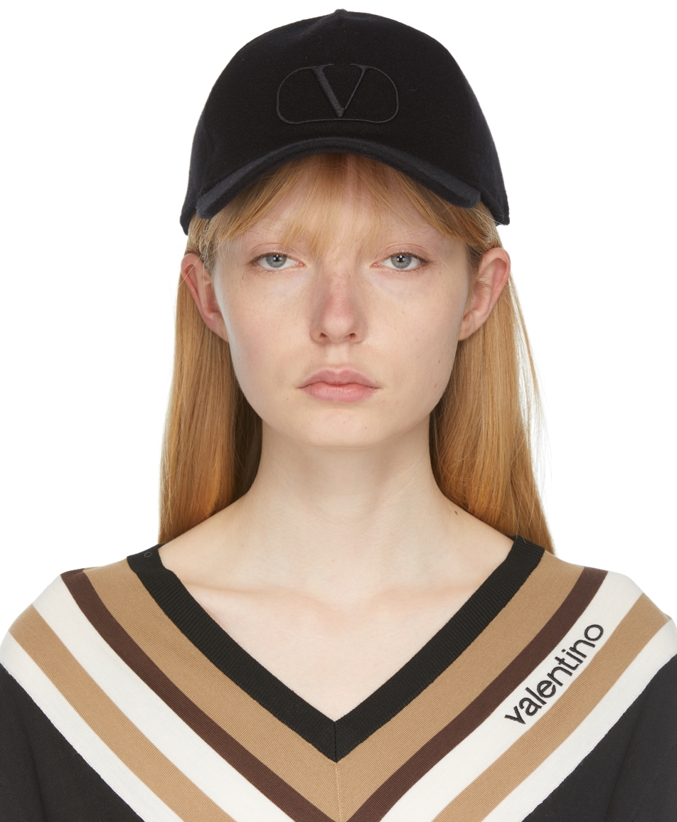 Valentino Garavani Vlogo Signature Baseball Cap Man Black 57