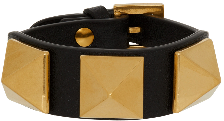 Valentino Garavani Leather Roman Stud Bracelet