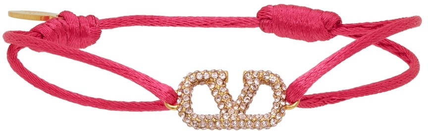 Pink Crystal VLogo Bracelet