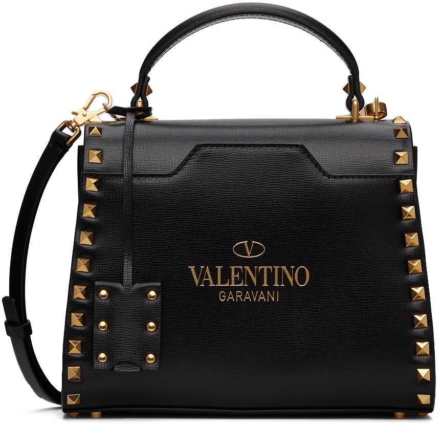 Valentino Rockstud Small Calfskin Top-Handle Tote Bag