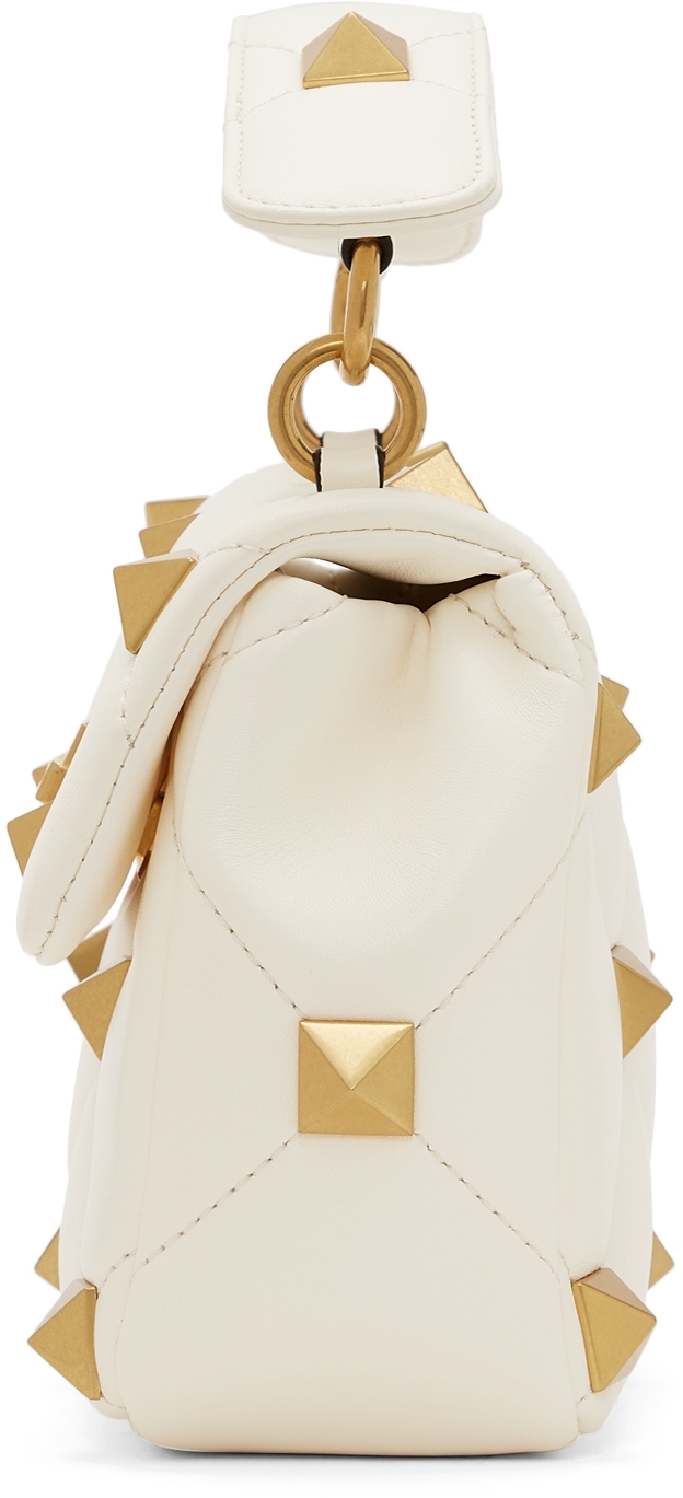 VALENTINO GARAVANI: Roman Stud bag in quilted nappa - White