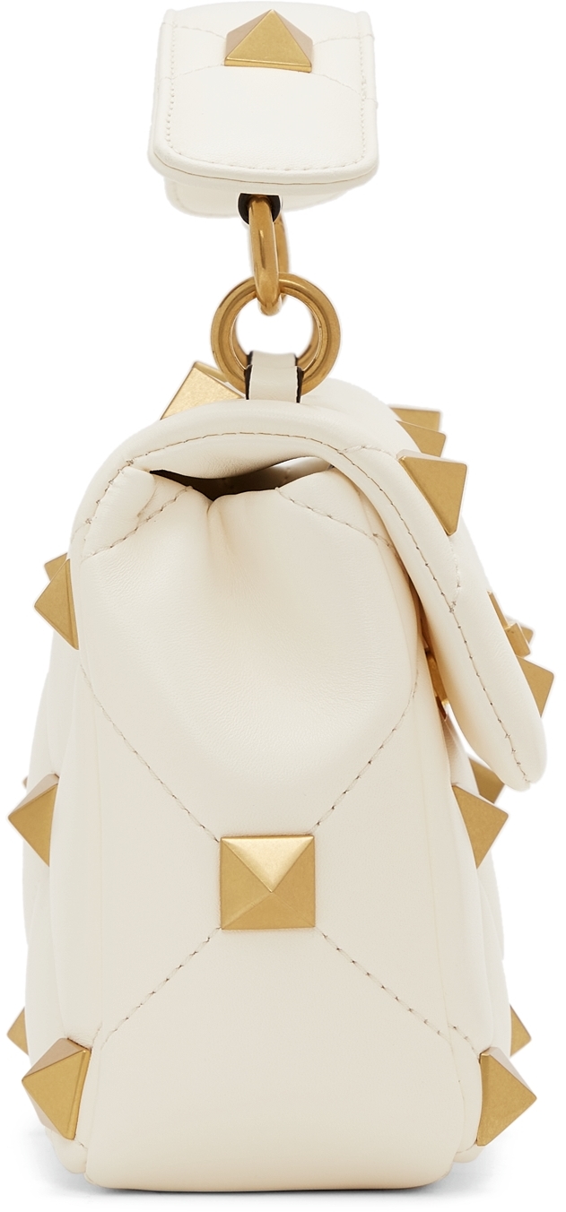 Valentino Garavani Medium Roman Stud The Shoulder Bag in Nappa with Chain Woman Rose Cannelle Onesize