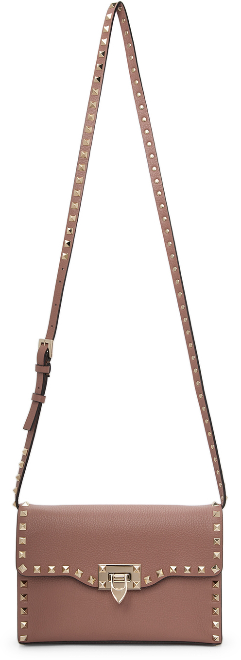Valentino - Rockstud Small Calfskin Chain Crossbody Bag Nude