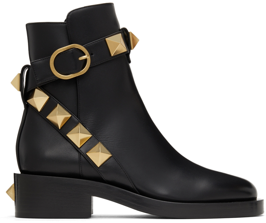 Leather Roman Stud Boots