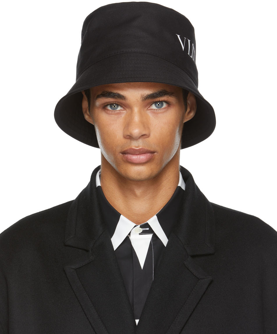 SSENSE Men Accessories Headwear Hats Black VLTN Bucket Hat 