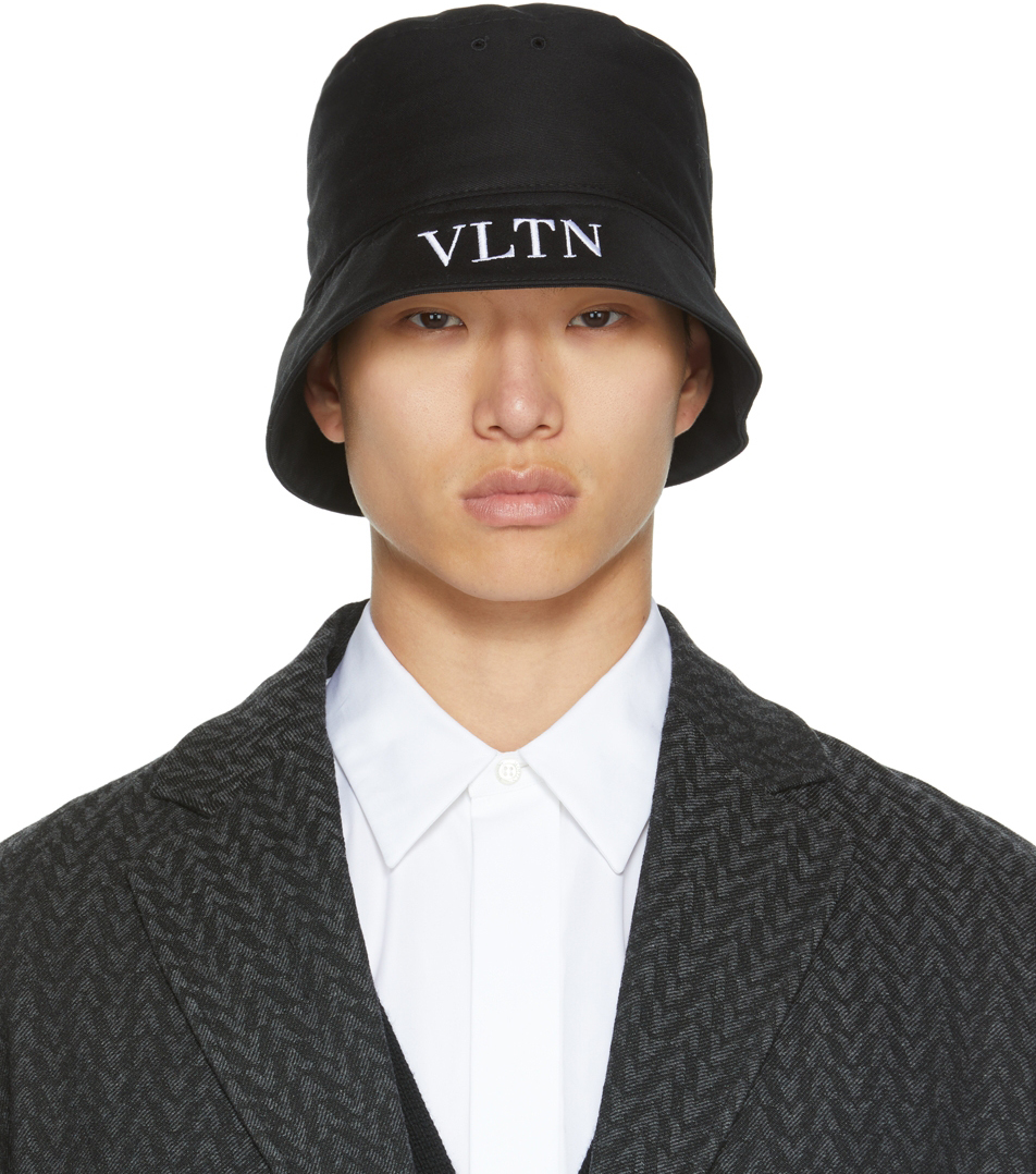 SSENSE Men Accessories Headwear Hats Black VLTN Bucket Hat 