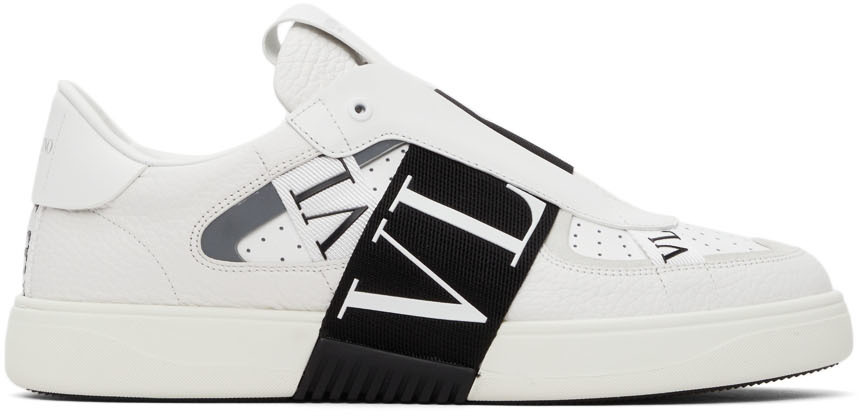 Valentino Garavani: White & Black 'VLTN' Low-Top Sneakers | SSENSE UK
