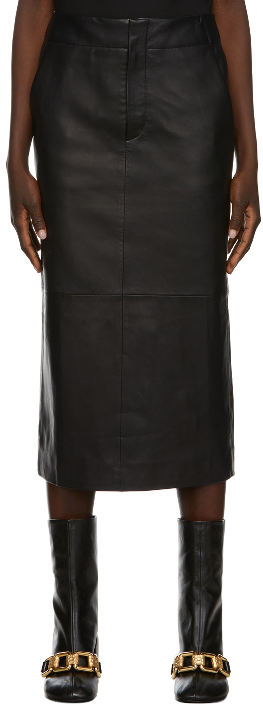 GAUCHERE Black Twila Leather Skirt