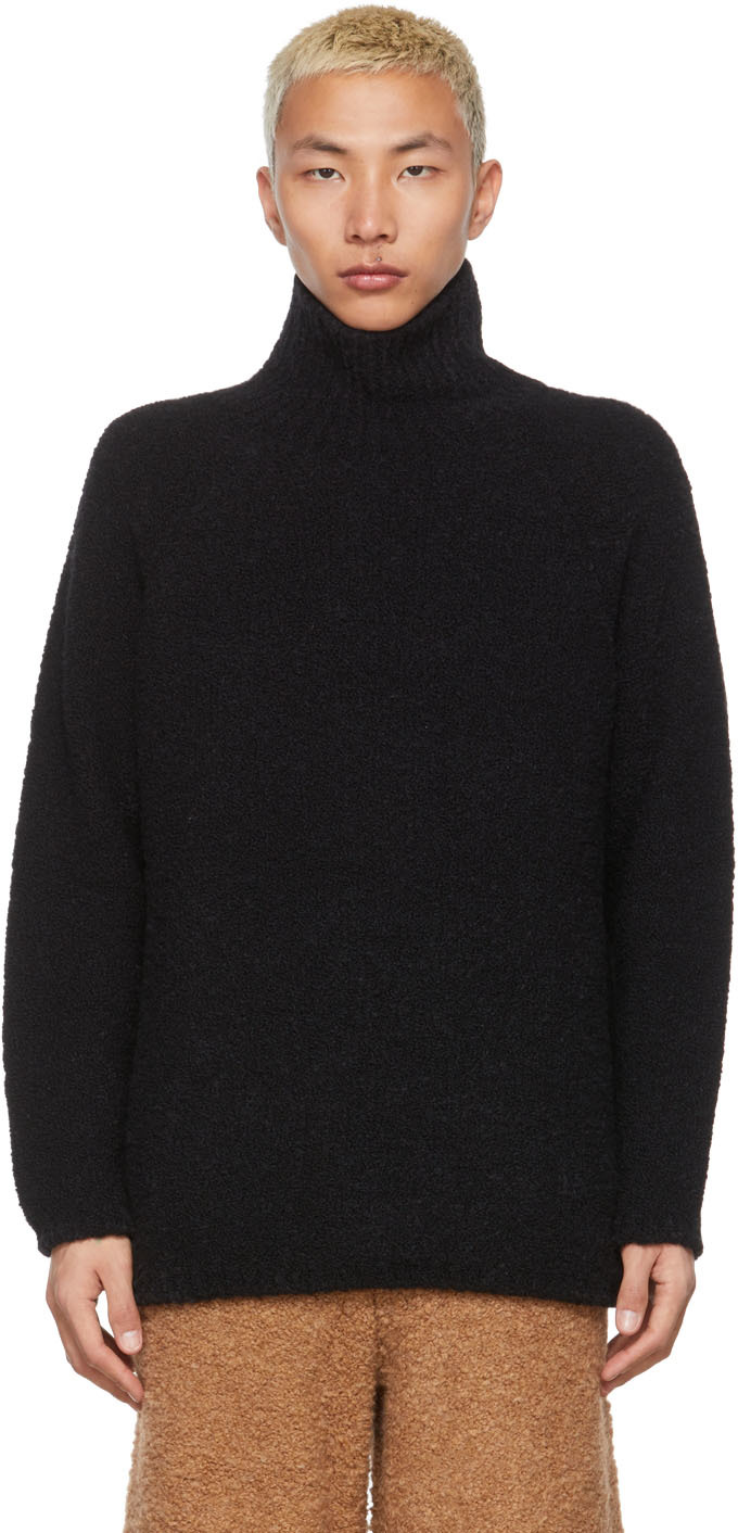GAUCHERE SSENSE Exclusive Black Bouclé Turtleneck
