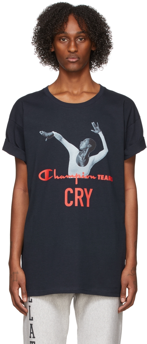 Navy Champion Edition Tears T-Shirt by 