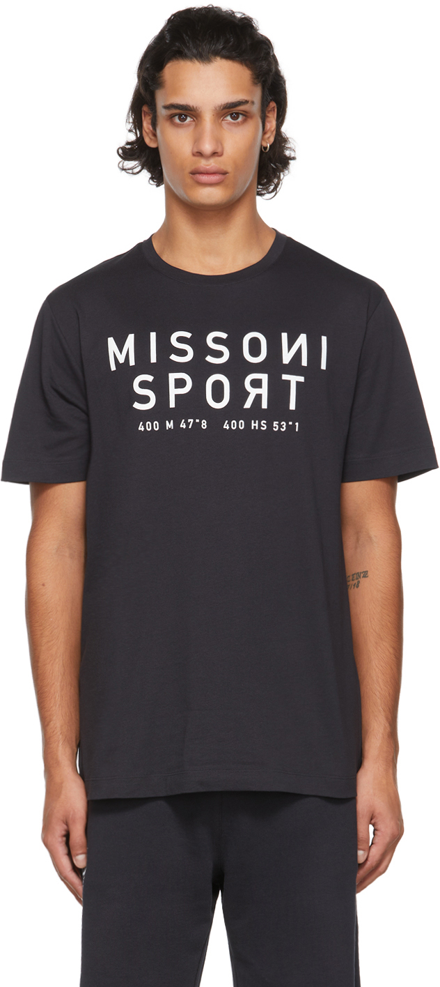 Missoni Sport: Navy Logo T-Shirt | SSENSE