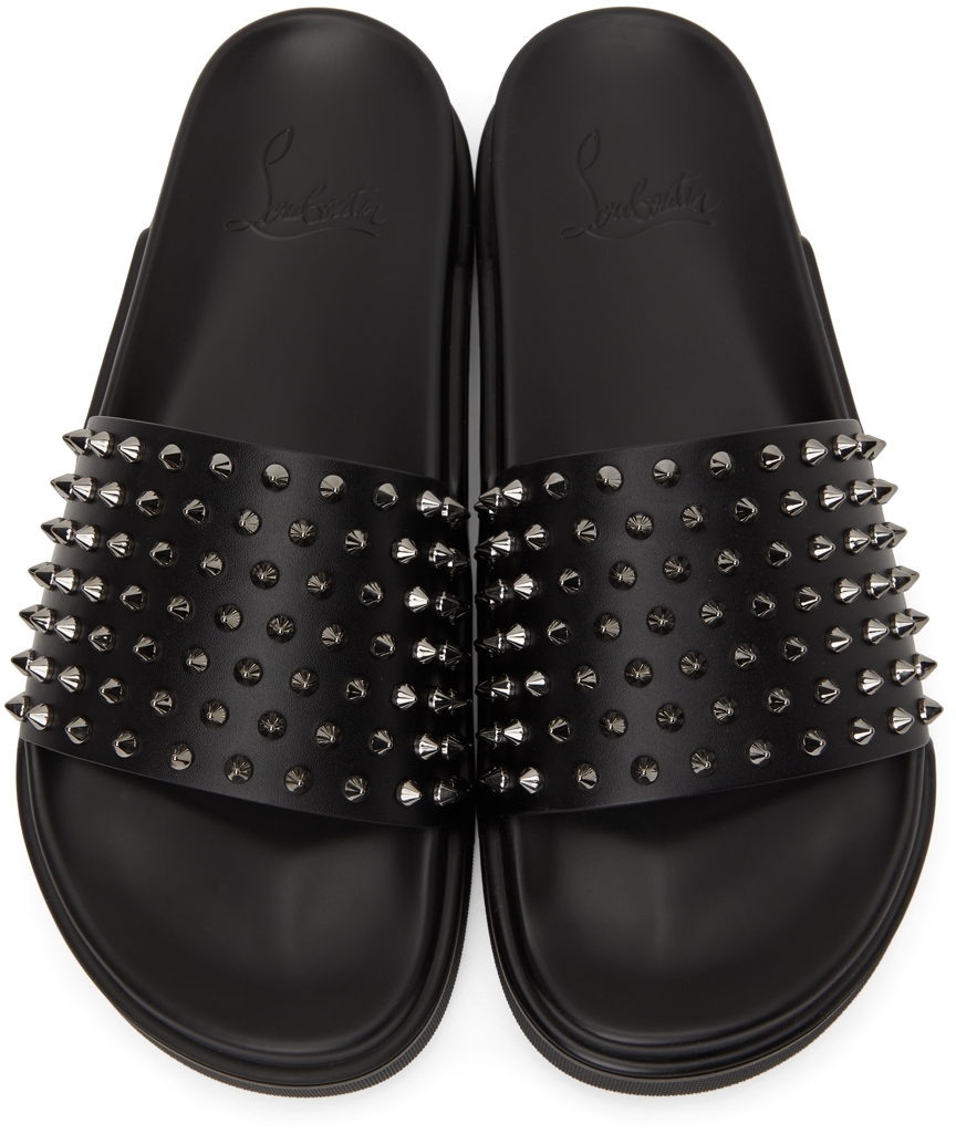 Christian Louboutin DADDY POOL DONNA Spiked Studded Flat Slide Sandal Shoes  $750