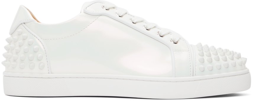 Christian Louboutin: White Iridescent Seavaste 2 Orlato Sneakers | SSENSE