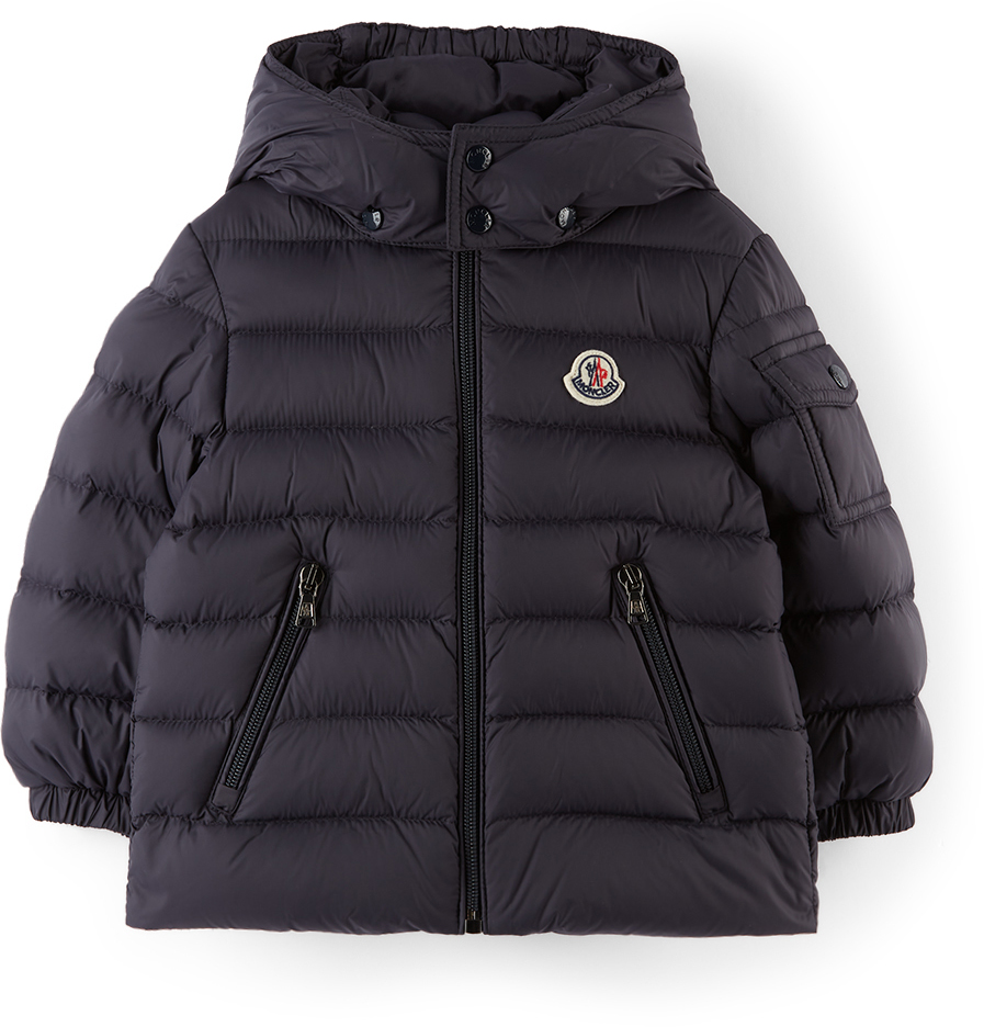 Baby Navy Down Jules Jacket by Moncler Enfant | SSENSE Canada