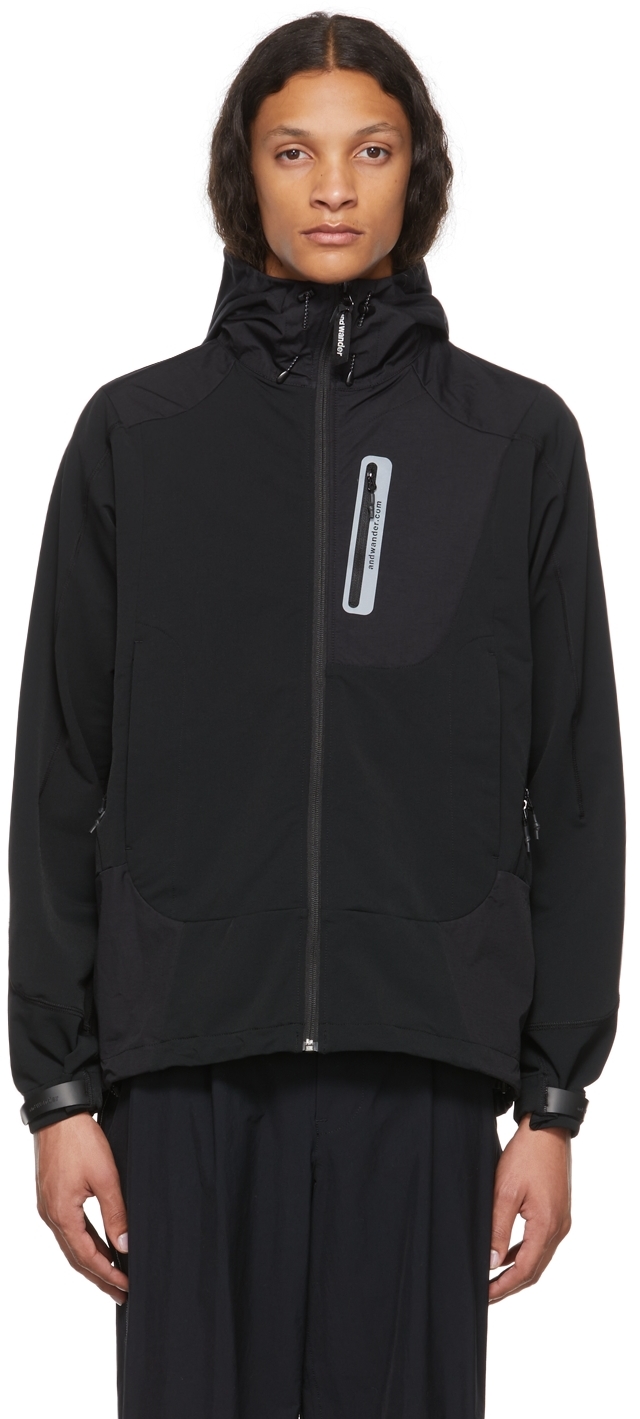 and wander Black Stretch Shell Jacket