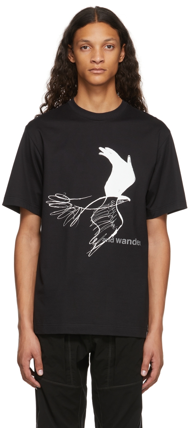 and wander Black Bird T-Shirt