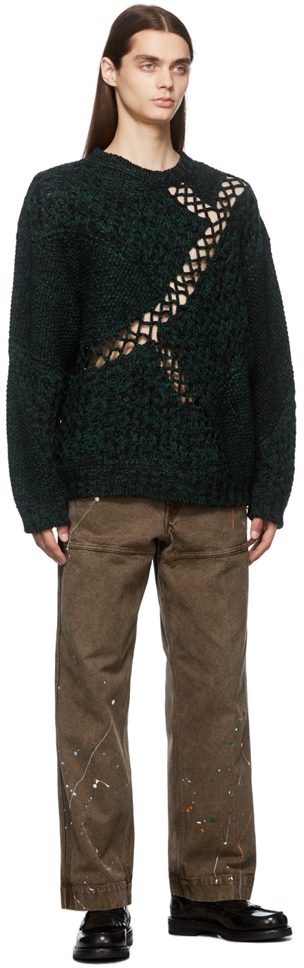 買い直営店 JIEDA 21AW/ MIX CABLE KNIT “BLK×GRN” | distinctivepos.co.za