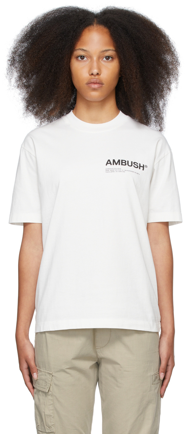 AMBUSH: White Jersey 'Workshop' T-Shirt | SSENSE