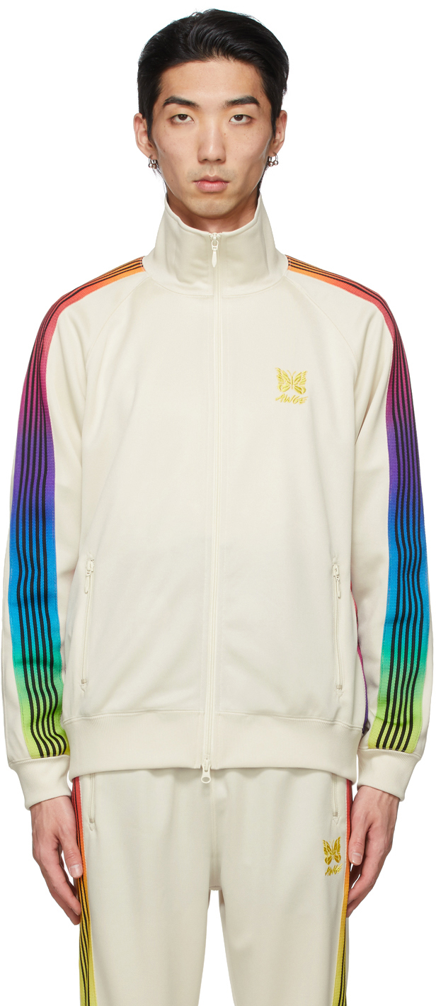 NEEDLES: Off-White AWGE Edition Rainbow Track Jacket | SSENSE