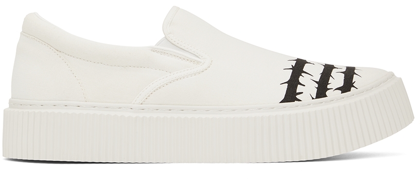 Undercoverism White Barbed Wire Slip-On Sneakers