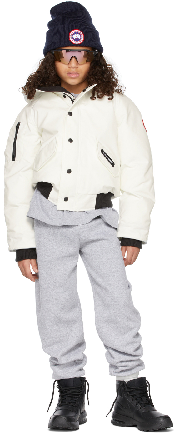 Canada Goose Kids White Down Rundle Bomber Jacket In N.star Wh | ModeSens