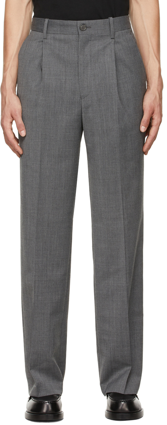 grey wool suit pants