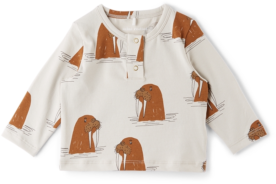 Mini Rodini Baby Walrus Grandpa Long Sleeve T-Shirt