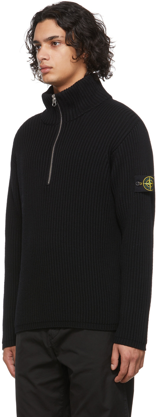 Stone Island Black Half-Zip Sweater | Smart Closet