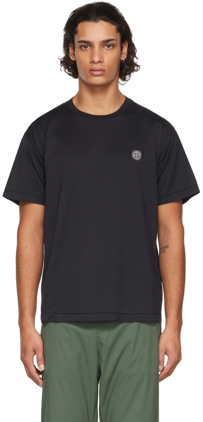 Navy Logo Patch T-Shirt by Stone Island on Sale