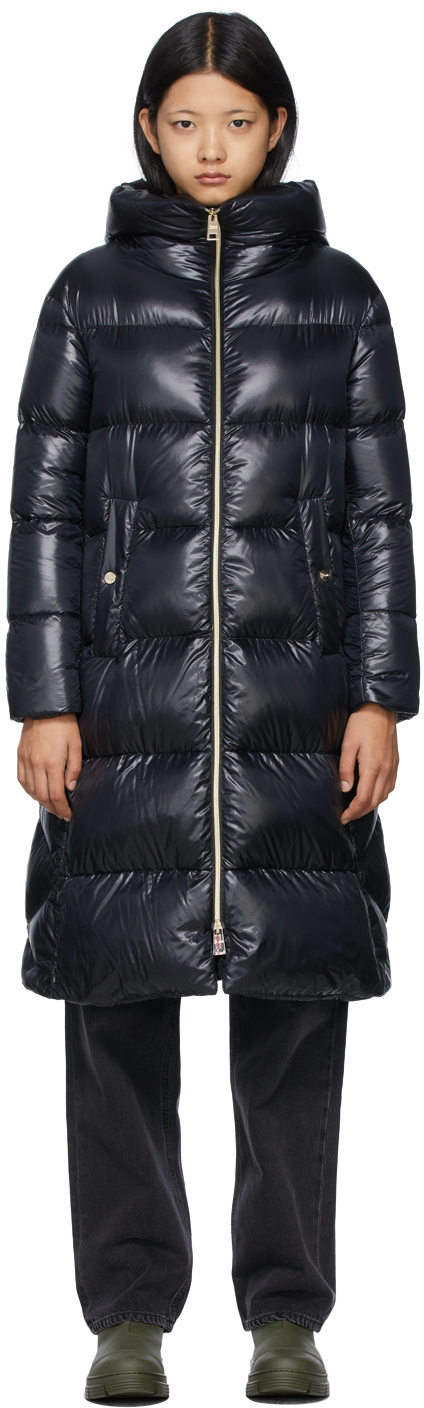 Black Down Ultralight Hooded Coat by Herno on Sale
