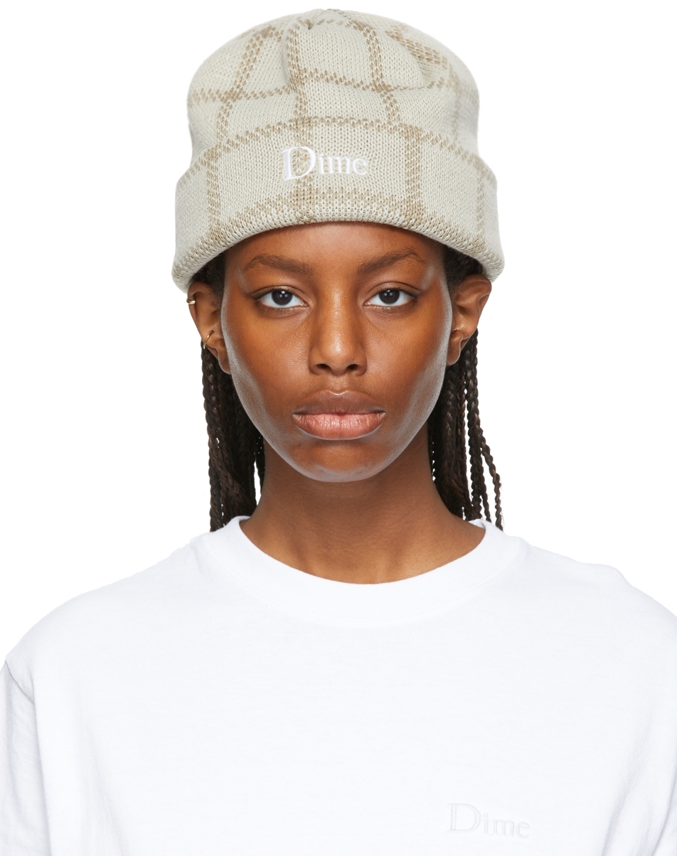 Dime Classic Plaid Beanie In Tan | ModeSens